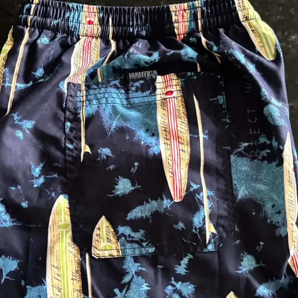 Nautica Surfboard Print Swim Trunks XXL